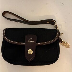 Dooney & Bourke Black and Brown Wristlet Clutch